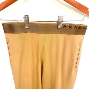 PRADA Kid Mohair Women’s Trousers - Camel - Size 44  - Made in Italy
